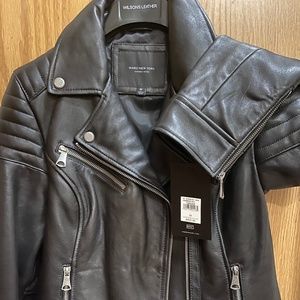 Leather moto jacket